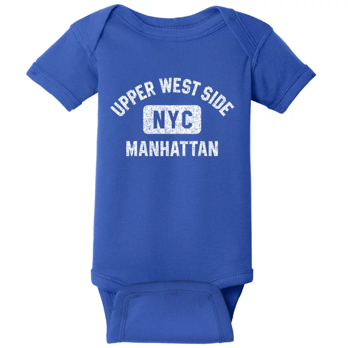 Upper West Side Hattan Gym Style Distressed White Print Gift Baby Bodysuit