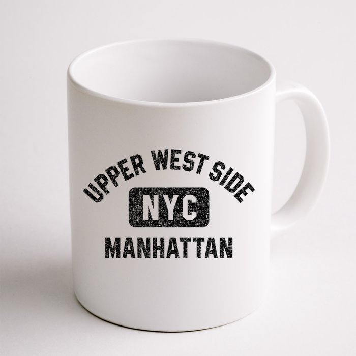 Upper West Side Hattan Gym Style Distressed White Print Gift Front & Back Coffee Mug