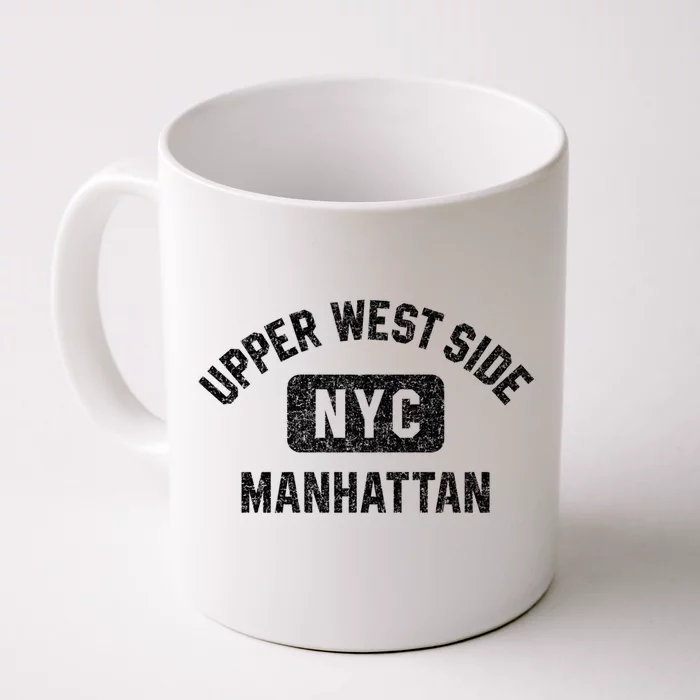 Upper West Side Hattan Gym Style Distressed White Print Gift Front & Back Coffee Mug