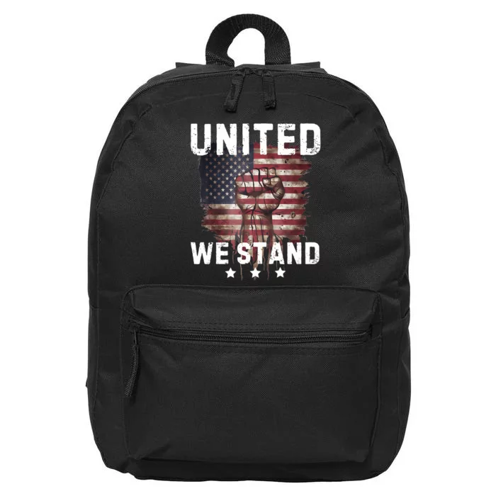 United We Stand Patriotic Gift For Usa Flag 16 in Basic Backpack