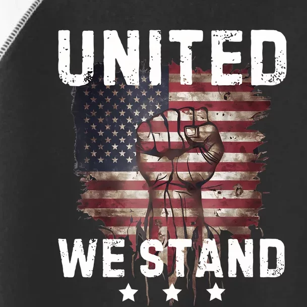 United We Stand Patriotic Gift For Usa Flag Toddler Fine Jersey T-Shirt