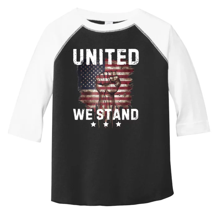 United We Stand Patriotic Gift For Usa Flag Toddler Fine Jersey T-Shirt