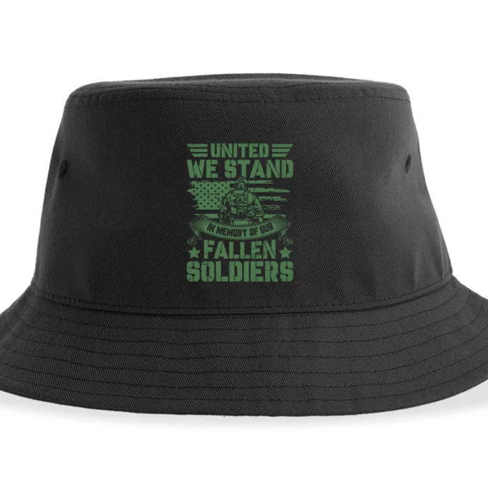 United We Stand Memorial Day Remembrance Sustainable Bucket Hat