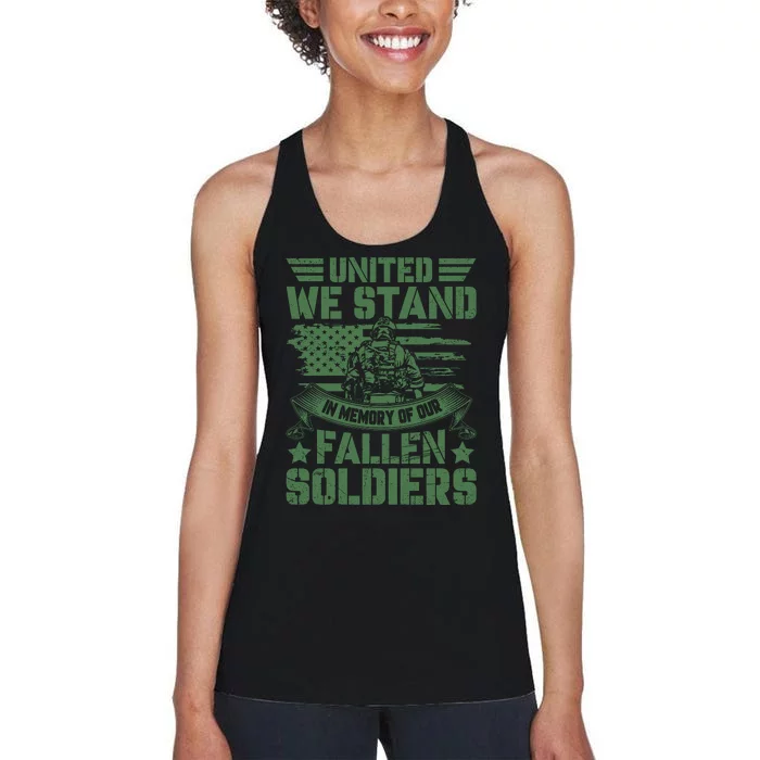 United We Stand Memorial Day Remembrance Women's Racerback Tank