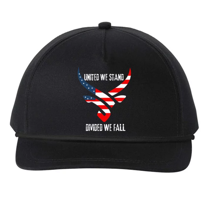 United We Stand Divided We Fall Usa Flag Snapback Five-Panel Rope Hat