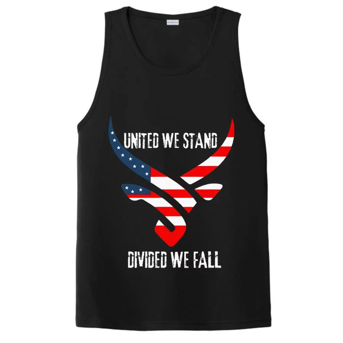 United We Stand Divided We Fall Usa Flag Performance Tank