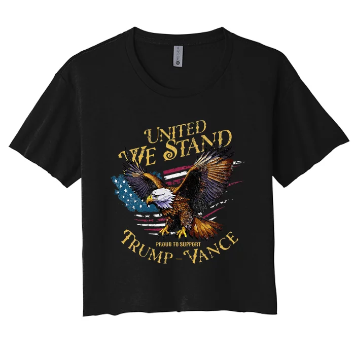 United We Stand Support Trump Vance Hillbilly Trump Vance Women's Crop Top Tee