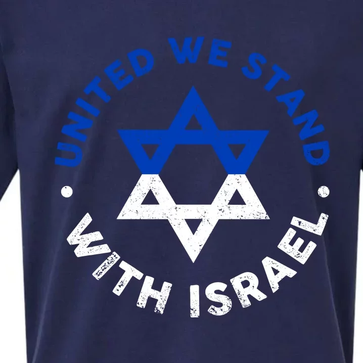 United We Stand With Israel Defend Israel Israeli Flag Sueded Cloud Jersey T-Shirt