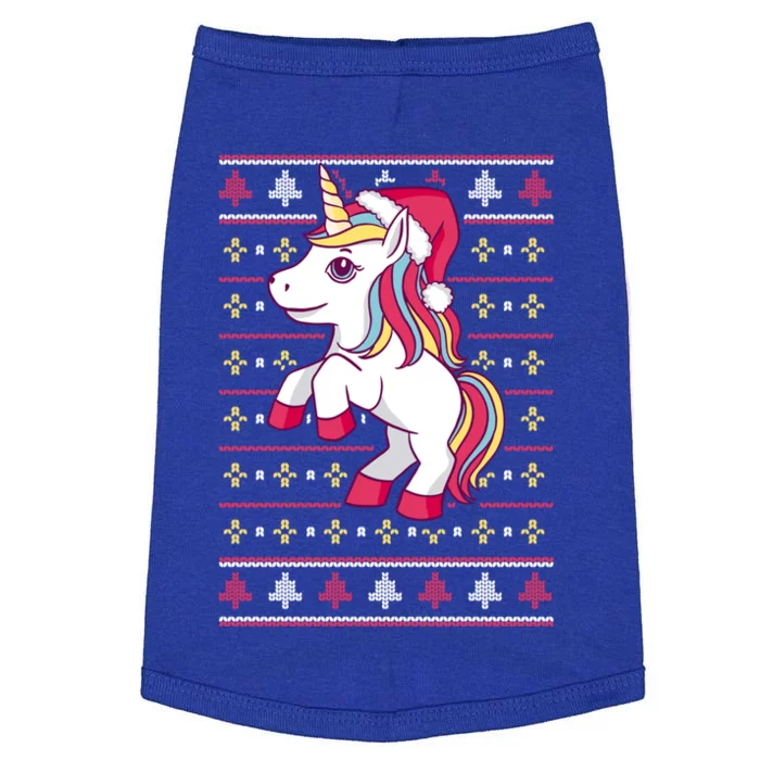 Unicorn With Santa Hat For Funny Xmas Unicorn Apparel Gift Doggie Tank