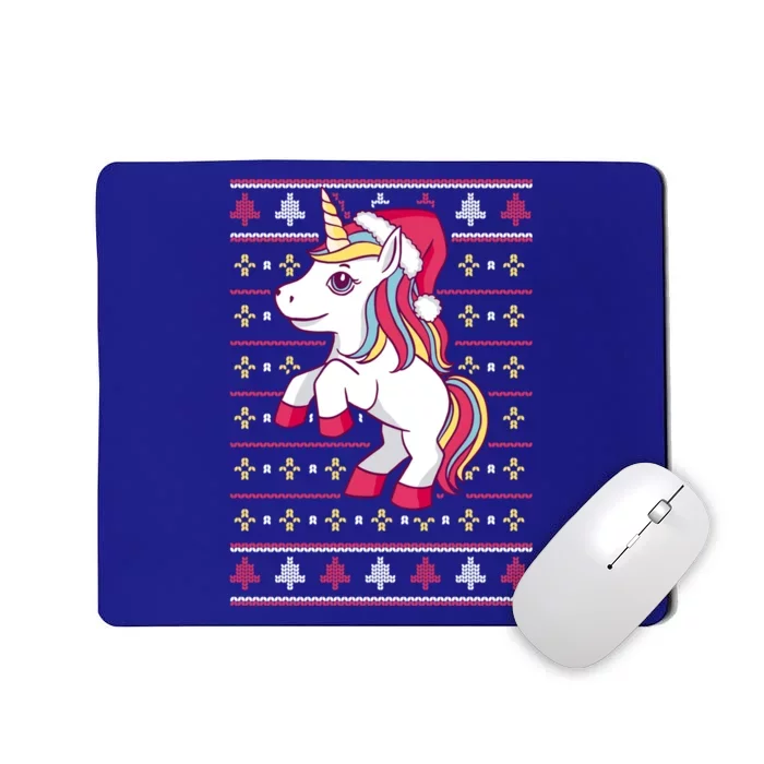 Unicorn With Santa Hat For Funny Xmas Unicorn Apparel Gift Mousepad