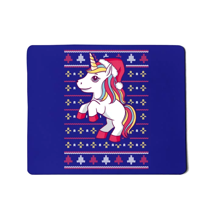 Unicorn With Santa Hat For Funny Xmas Unicorn Apparel Gift Mousepad