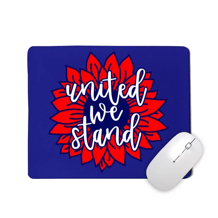 United We Stand Cute Patriotic Gift Flag Sunflower America Funny Gift Mousepad