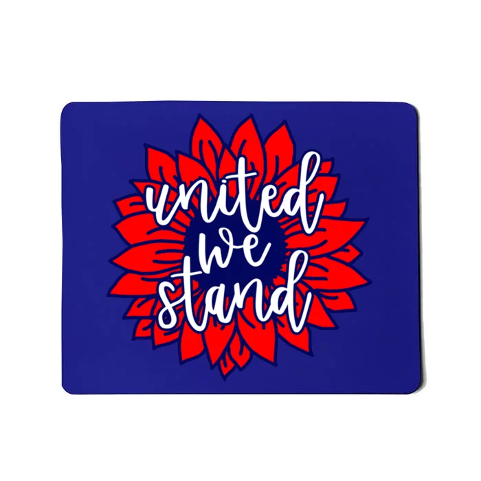 United We Stand Cute Patriotic Gift Flag Sunflower America Funny Gift Mousepad