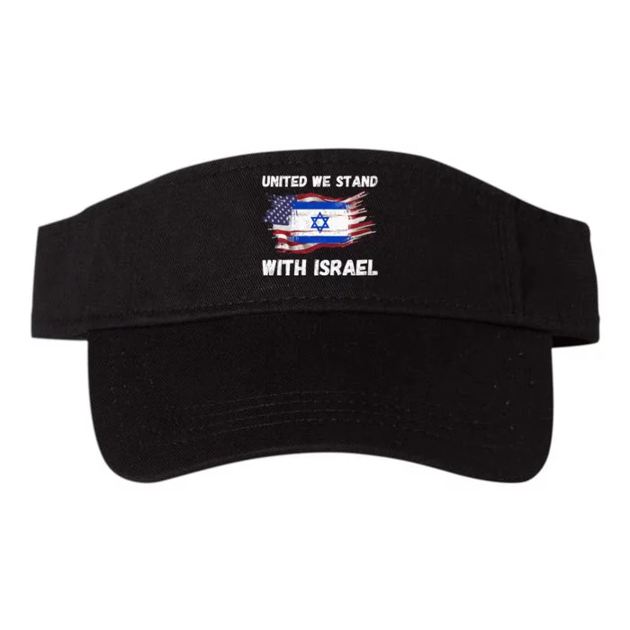 United We Stand With Israel Israeli American USA Flag Valucap Bio-Washed Visor