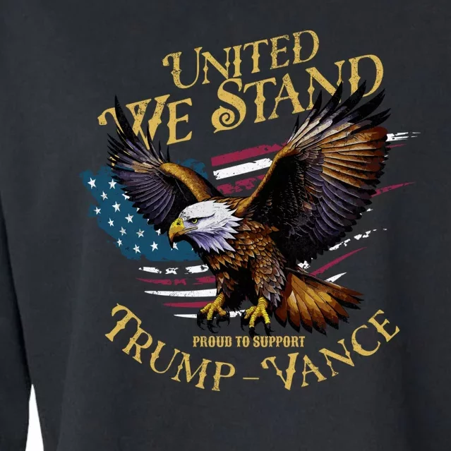 United We Stand Support Trump Vance 2024 Cropped Pullover Crew