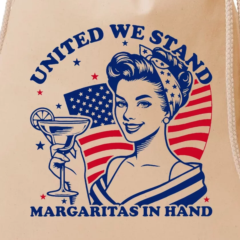 United We Stand Margaritas In Hand Drawstring Bag