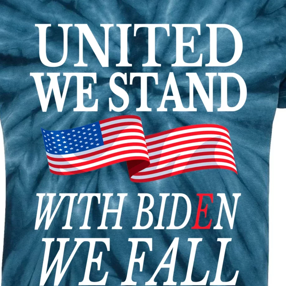 United We Stand With Biden We Fall Anti Biden Republican Kids Tie-Dye T-Shirt