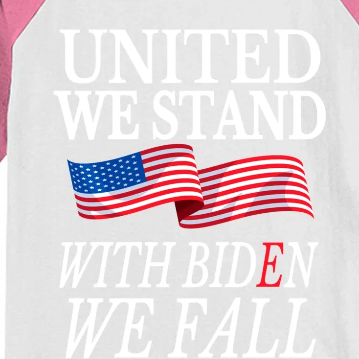 United We Stand With Biden We Fall Anti Biden Republican Kids Colorblock Raglan Jersey