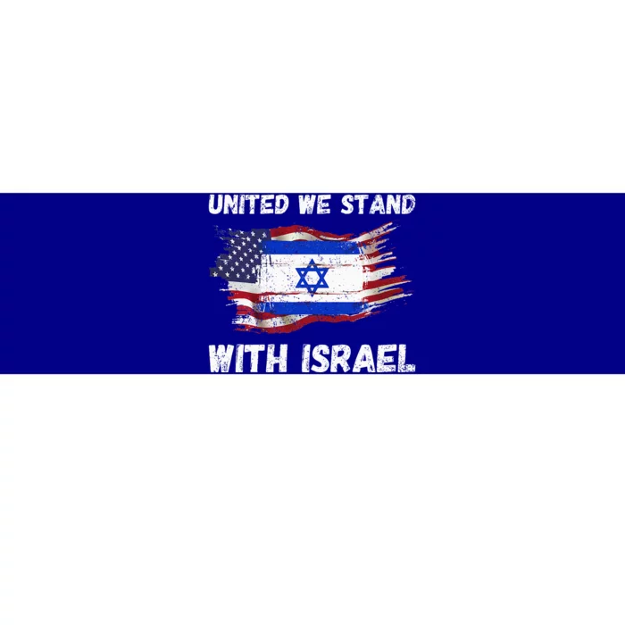 United We Stand With Israel Israeli American Bumper Sticker