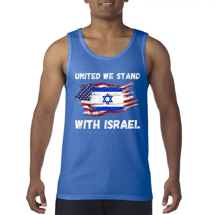 United We Stand With Israel Israeli American Tank Top