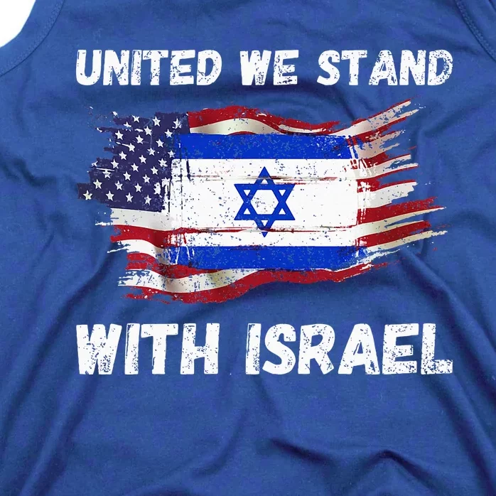 United We Stand With Israel Israeli American Tank Top