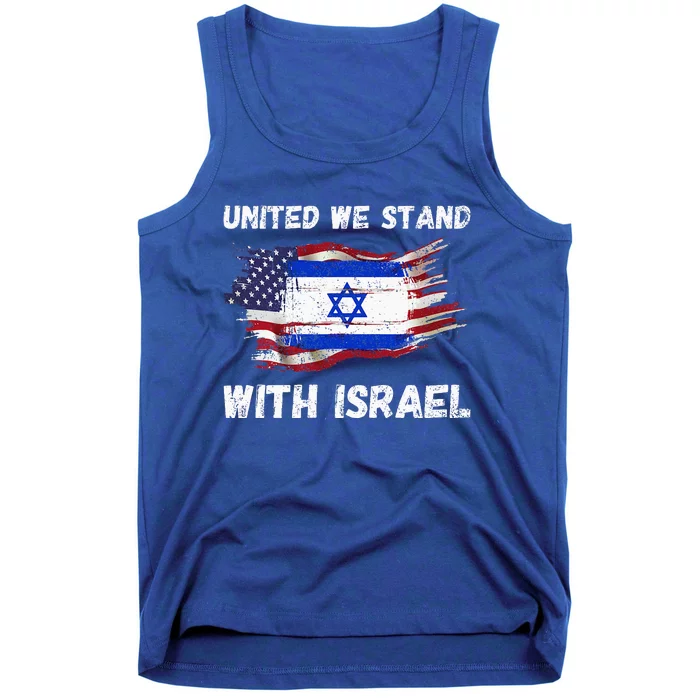 United We Stand With Israel Israeli American Tank Top