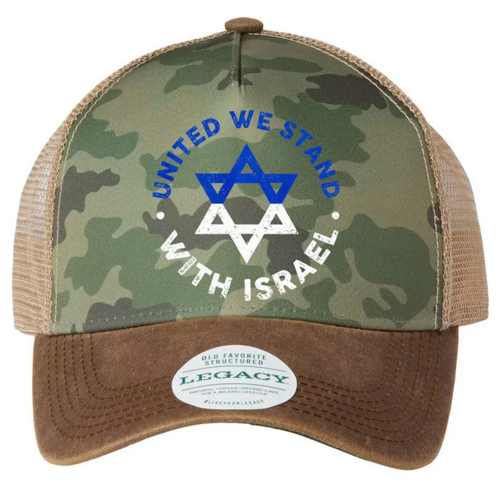 United We Stand With Israel Defend Israel Israeli Flag Legacy Tie Dye Trucker Hat