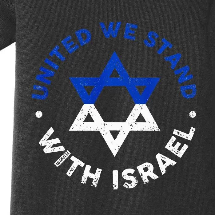 United We Stand With Israel Defend Israel Israeli Flag Baby Bodysuit