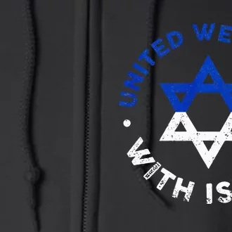 United We Stand With Israel Defend Israel Israeli Flag Full Zip Hoodie