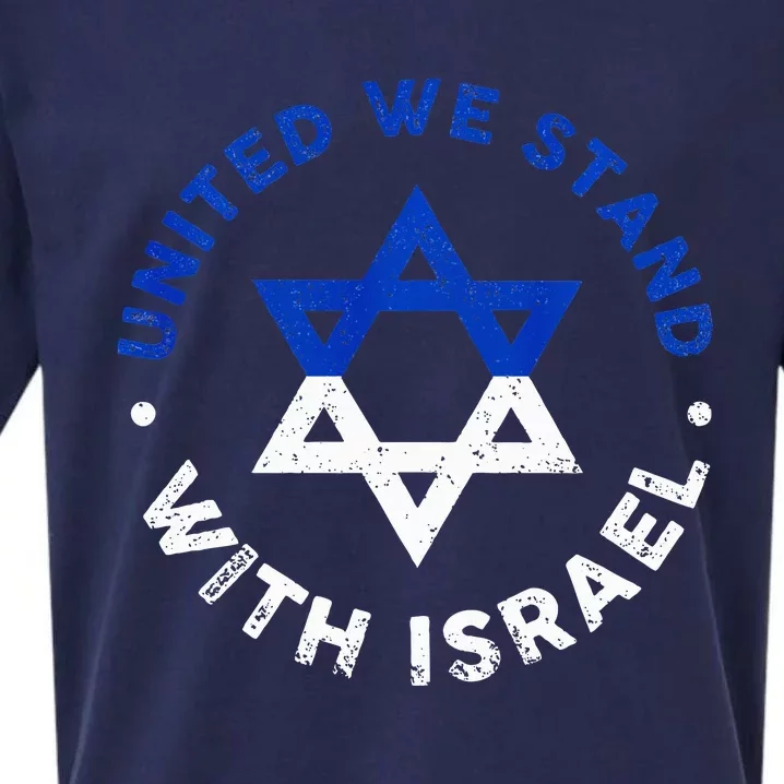 United We Stand With Israel Defend Israel Israeli Flag Sueded Cloud Jersey T-Shirt