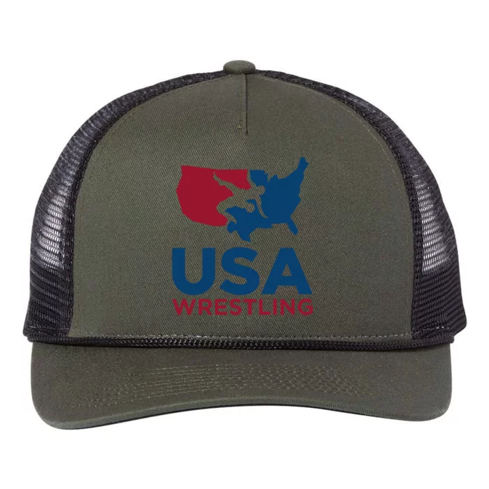 USA Wrestling Retro Rope Trucker Hat Cap