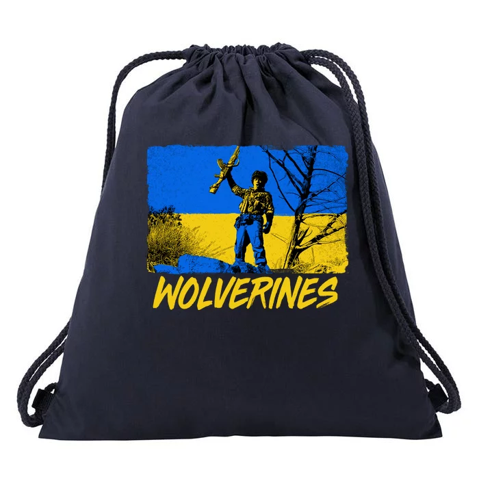 Ukraine Wolverines Drawstring Bag