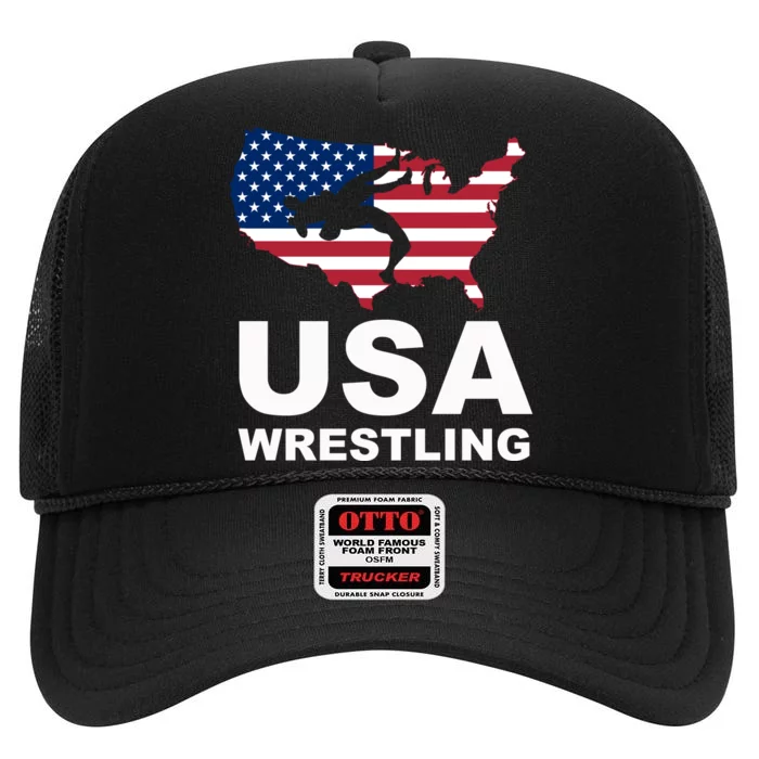 Usa Wrestling High Crown Mesh Trucker Hat