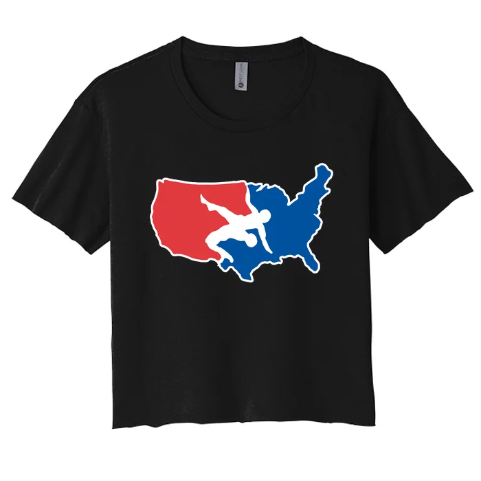 Usa Wrestling Women's Crop Top Tee