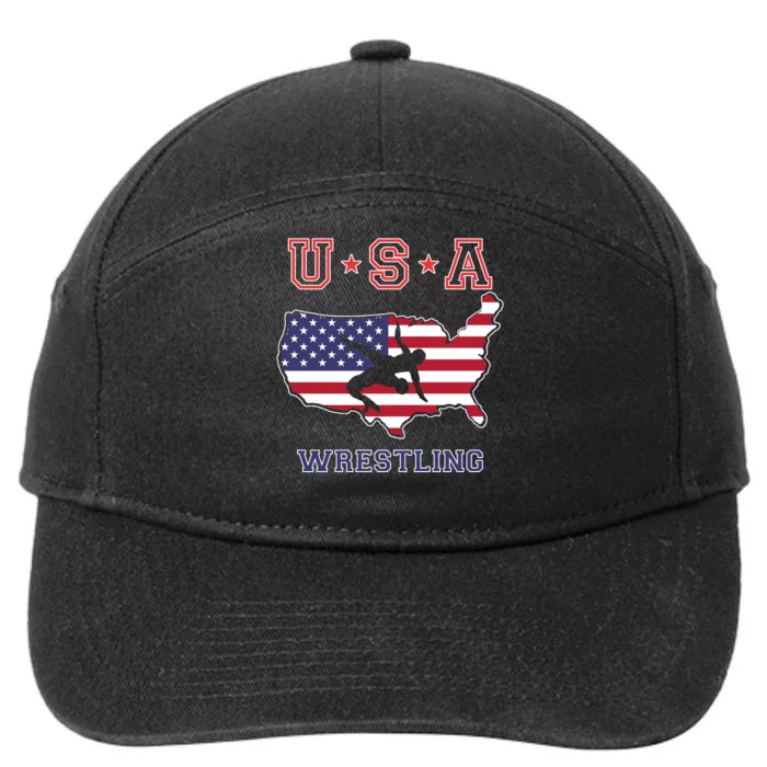 Usa Wrestling 7-Panel Snapback Hat