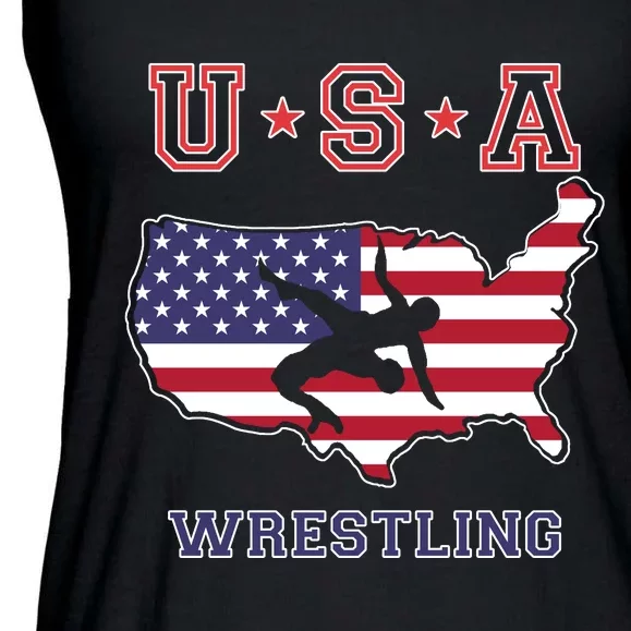 Usa Wrestling Ladies Essential Flowy Tank