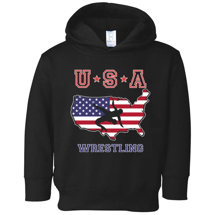 Usa Wrestling Toddler Hoodie