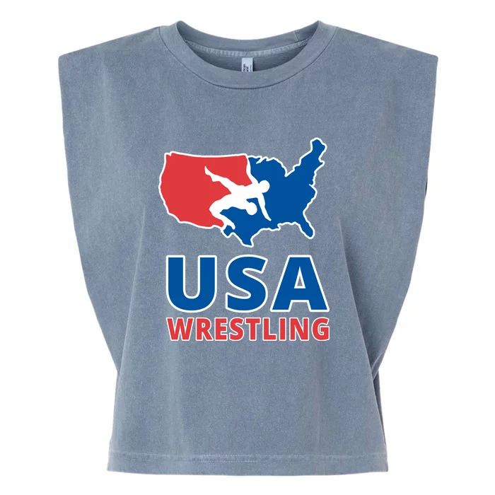 Usa Wrestling Garment-Dyed Women's Muscle Tee