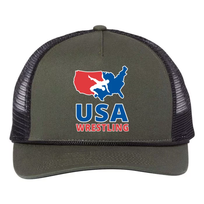 Usa Wrestling Retro Rope Trucker Hat Cap