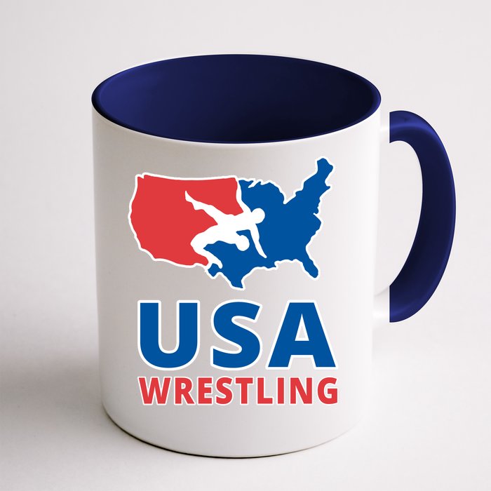 Usa Wrestling Front & Back Coffee Mug