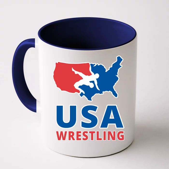 Usa Wrestling Front & Back Coffee Mug