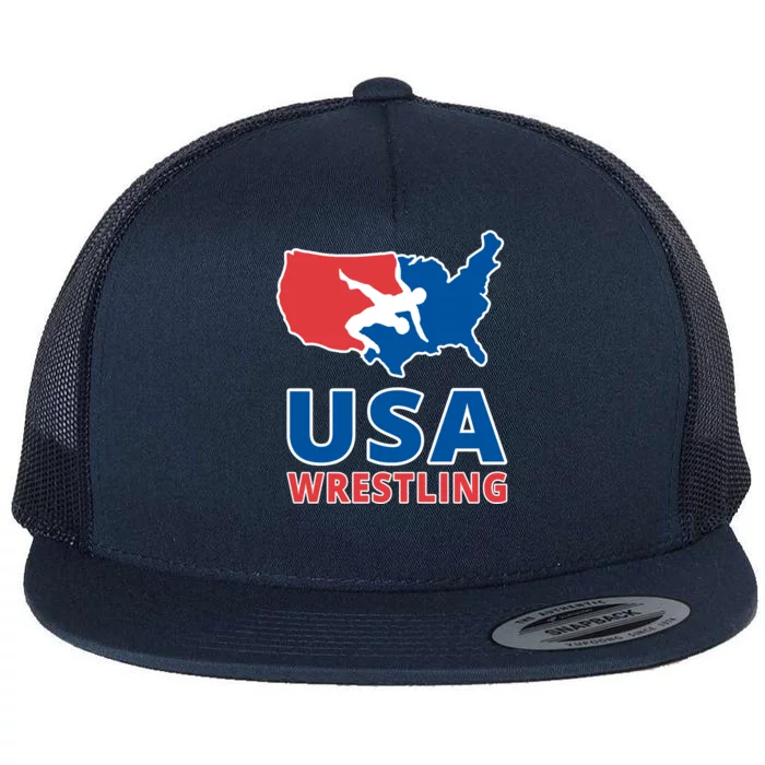 Usa Wrestling Flat Bill Trucker Hat