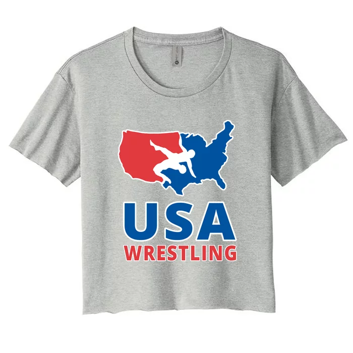 Usa Wrestling Women's Crop Top Tee