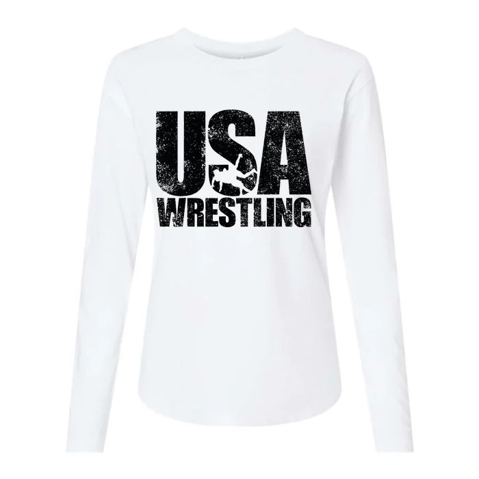 Usa Wrestling Wrestling Team Patriot Usa Wrestler Womens Cotton Relaxed Long Sleeve T-Shirt