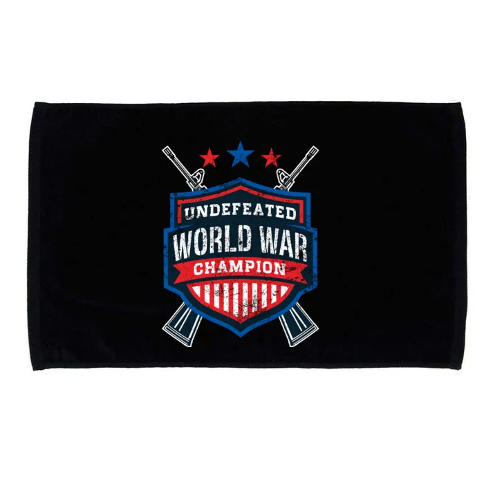 Undefeated World War Champion Veteran Champs Retired Soldier Gift Microfiber Hand Towel