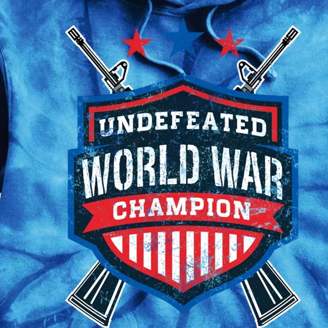 Undefeated World War Champion Veteran Champs Retired Soldier Gift Tie Dye Hoodie