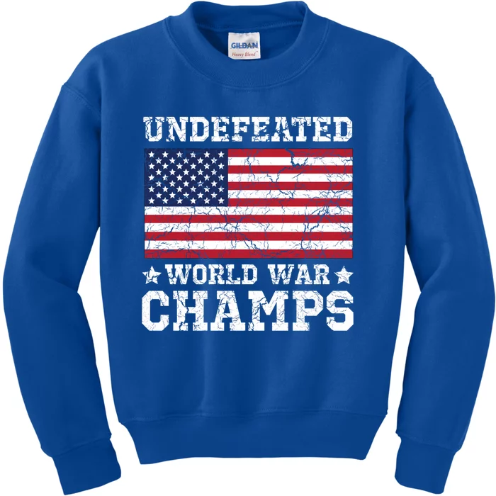 Undefeated World War Champions Gift Kids Sweatshirt