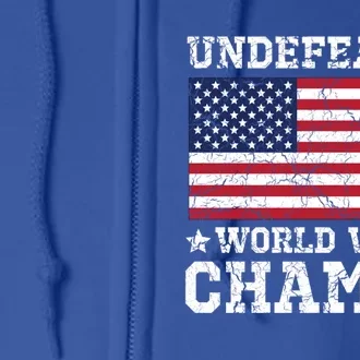 Undefeated World War Champions Gift Full Zip Hoodie