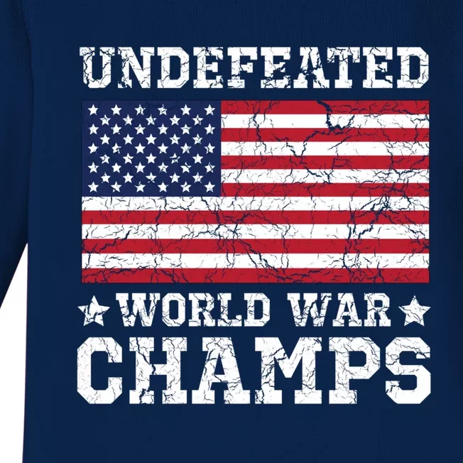 Undefeated World War Champions Gift Baby Long Sleeve Bodysuit