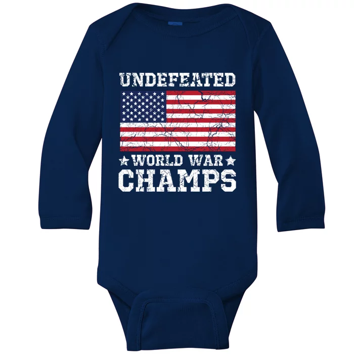 Undefeated World War Champions Gift Baby Long Sleeve Bodysuit